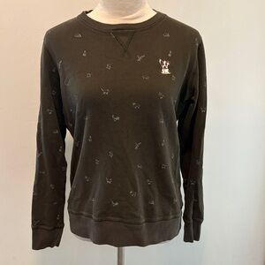 Dark Gray Sweatshirt with Dog Embroidery, XS